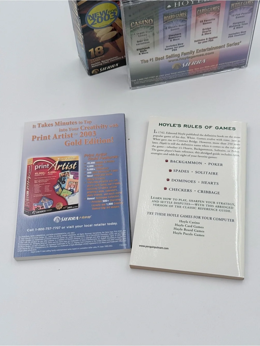 Hoyle Puzzle, Card & Board Games - Boxes, Cases, Manuals -No Games (PC MAC 2004)